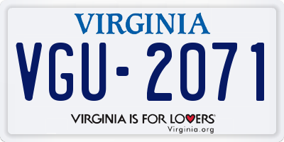 VA license plate VGU2071