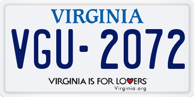VA license plate VGU2072