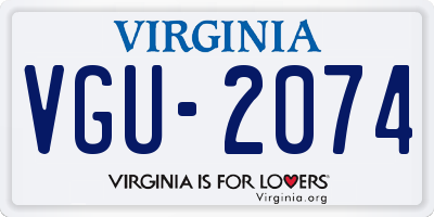 VA license plate VGU2074