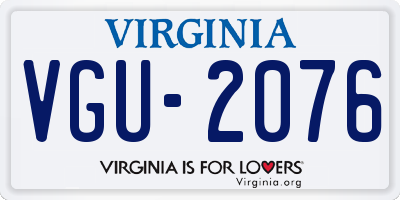 VA license plate VGU2076