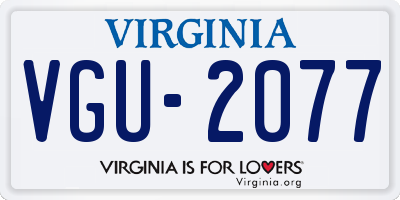 VA license plate VGU2077