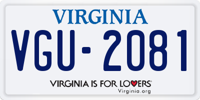VA license plate VGU2081