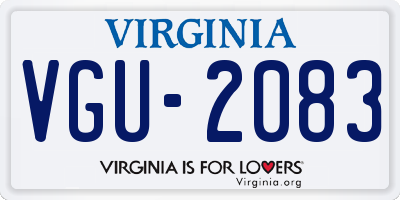 VA license plate VGU2083