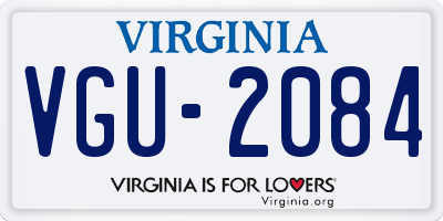 VA license plate VGU2084