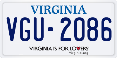 VA license plate VGU2086