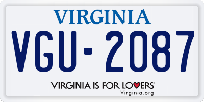 VA license plate VGU2087