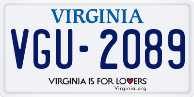 VA license plate VGU2089