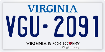 VA license plate VGU2091