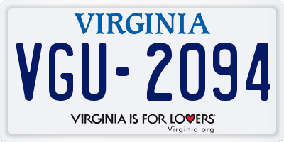 VA license plate VGU2094