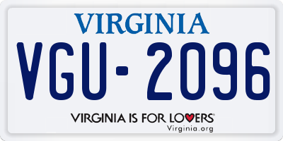 VA license plate VGU2096