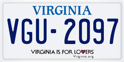 VA license plate VGU2097