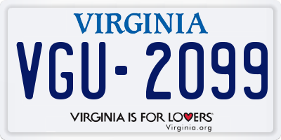 VA license plate VGU2099