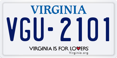 VA license plate VGU2101