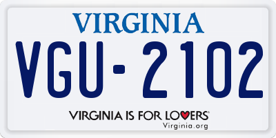 VA license plate VGU2102