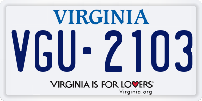 VA license plate VGU2103