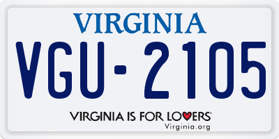 VA license plate VGU2105