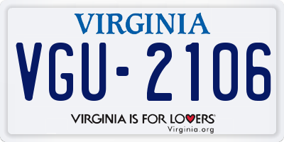 VA license plate VGU2106