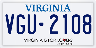 VA license plate VGU2108