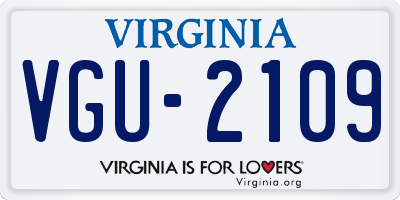 VA license plate VGU2109