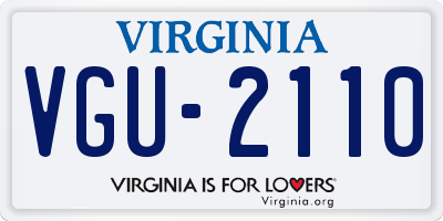 VA license plate VGU2110