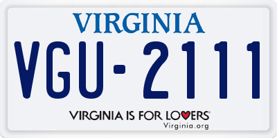 VA license plate VGU2111