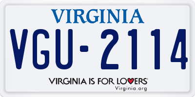 VA license plate VGU2114