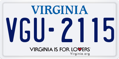 VA license plate VGU2115