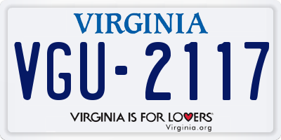 VA license plate VGU2117