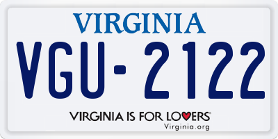VA license plate VGU2122