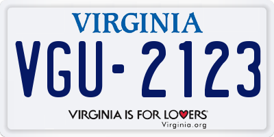 VA license plate VGU2123