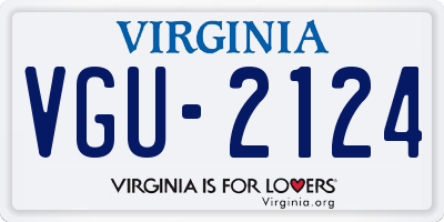VA license plate VGU2124
