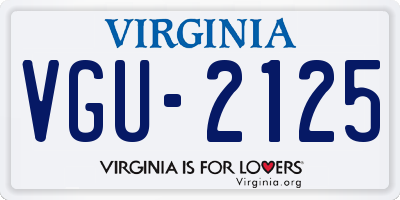VA license plate VGU2125