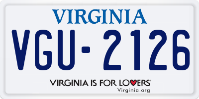 VA license plate VGU2126