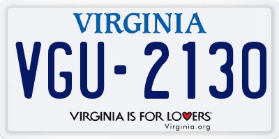 VA license plate VGU2130