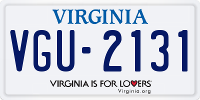 VA license plate VGU2131
