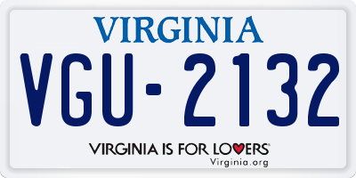 VA license plate VGU2132