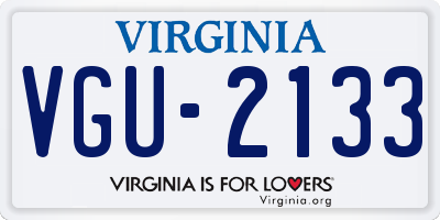 VA license plate VGU2133