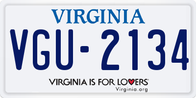 VA license plate VGU2134