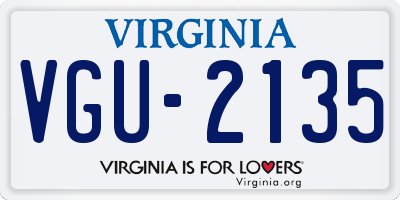 VA license plate VGU2135