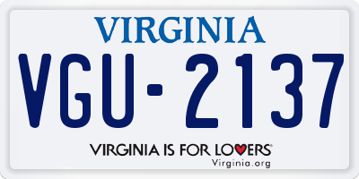 VA license plate VGU2137