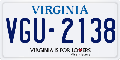 VA license plate VGU2138