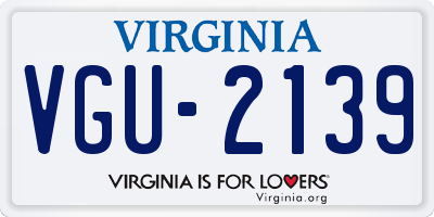 VA license plate VGU2139