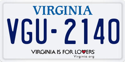 VA license plate VGU2140