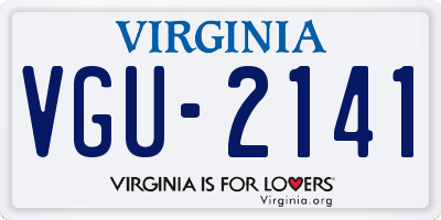 VA license plate VGU2141