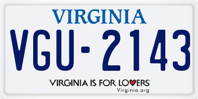VA license plate VGU2143