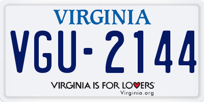 VA license plate VGU2144