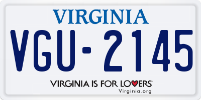 VA license plate VGU2145