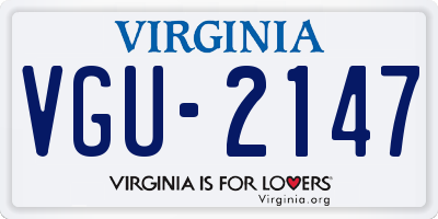 VA license plate VGU2147