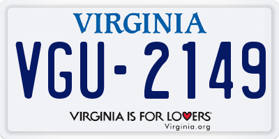 VA license plate VGU2149