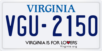 VA license plate VGU2150